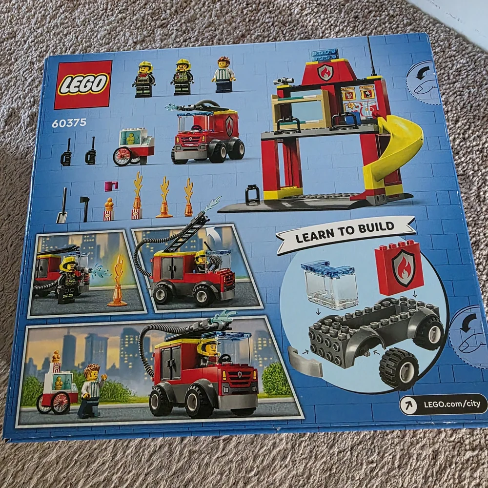 LEGO City Fire Station Set with Red and Yellow Blocks - Picture 2 of 2